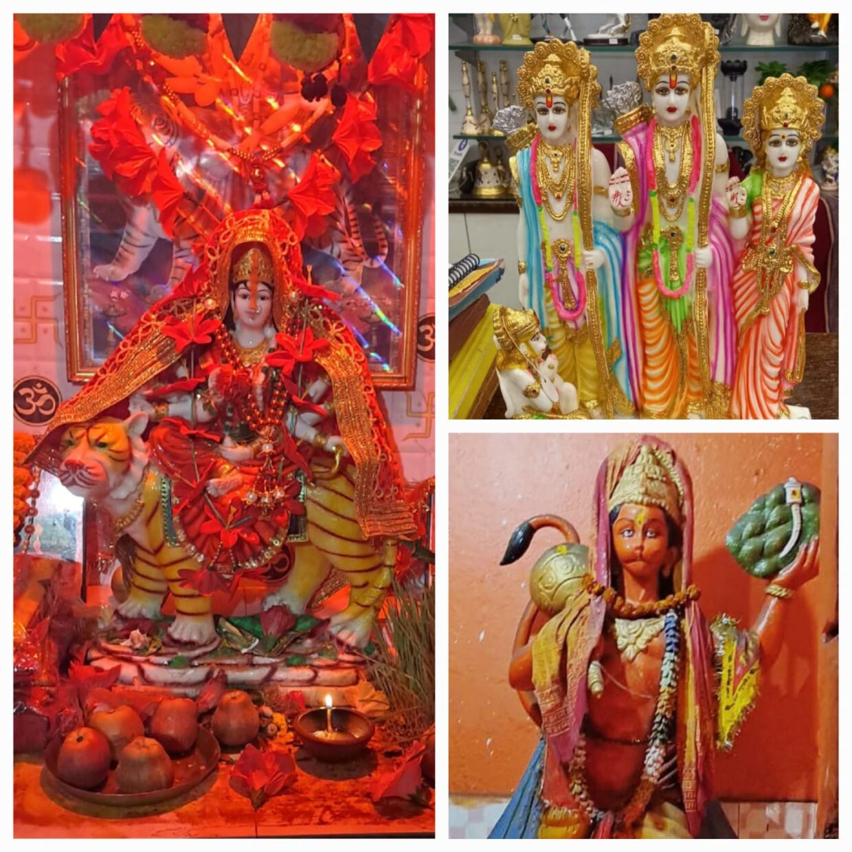 रामनवमी पूजा की तैयारीयों में जुटे आदर्श नगर बलरामपुर निवासी।