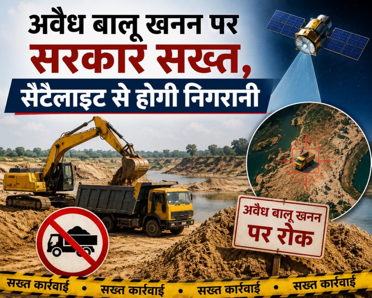 अवैध बालू खनन पर सरकार सख्त, सैटेलाइट से होगी निगरानी