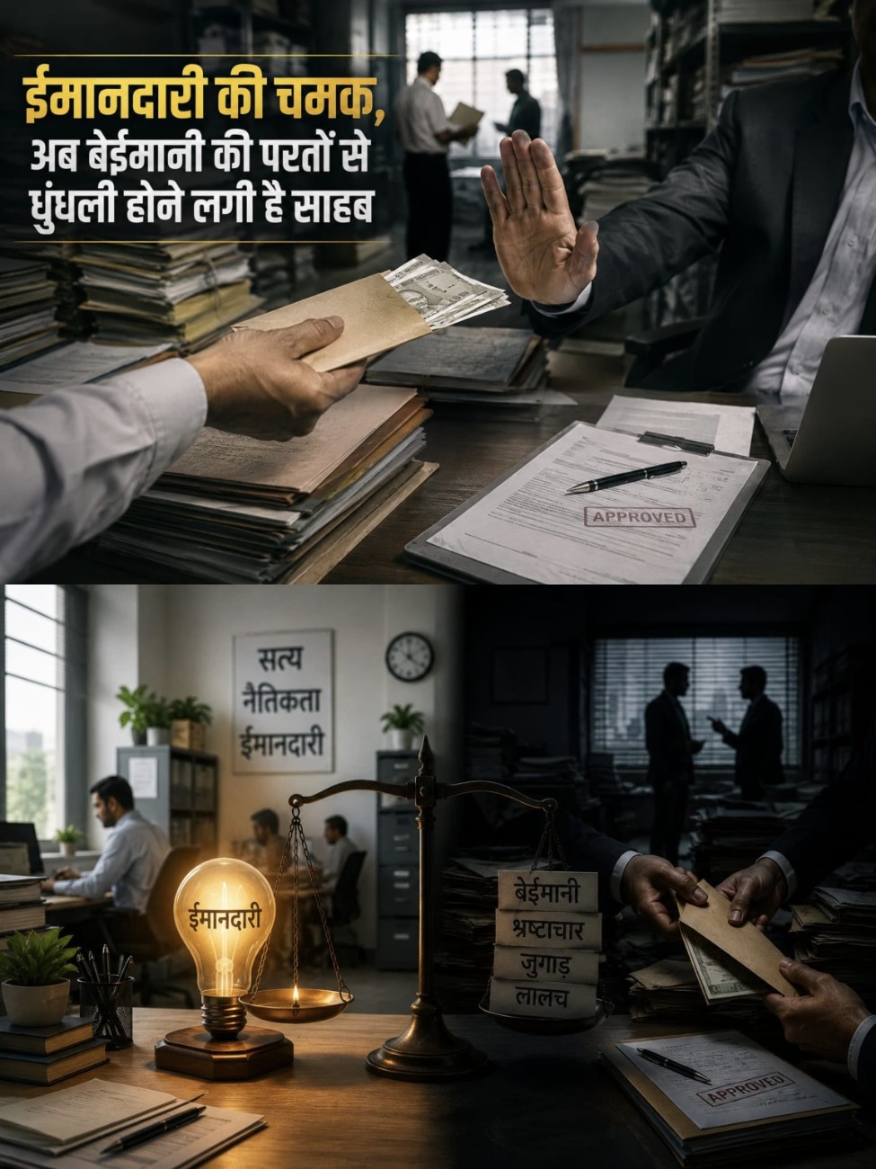 ईमानदारी की चमक, अब बेईमानी की परतों से धुंधली होने लगी है साहब