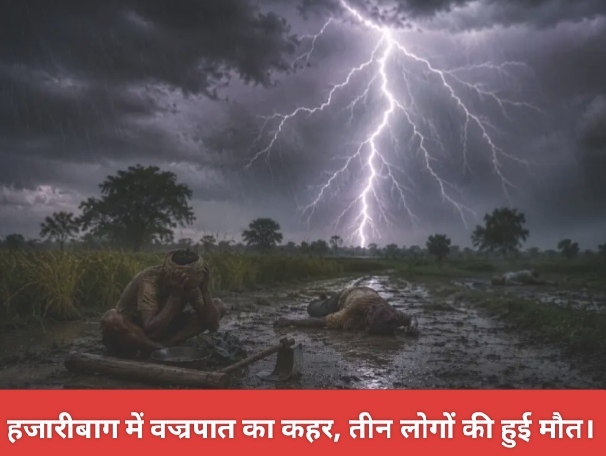 हजारीबाग में वज्रपात का कहर, तीन लोगों की हुई मौत।