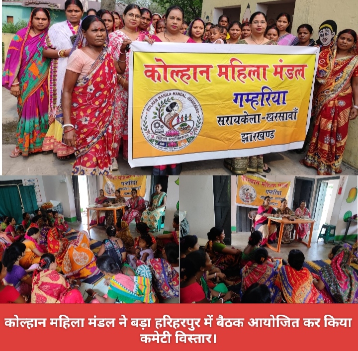 कोल्हान महिला मंडल ने बड़ा हरिहरपुर में बैठक आयोजित कर किया कमेटी विस्तार।