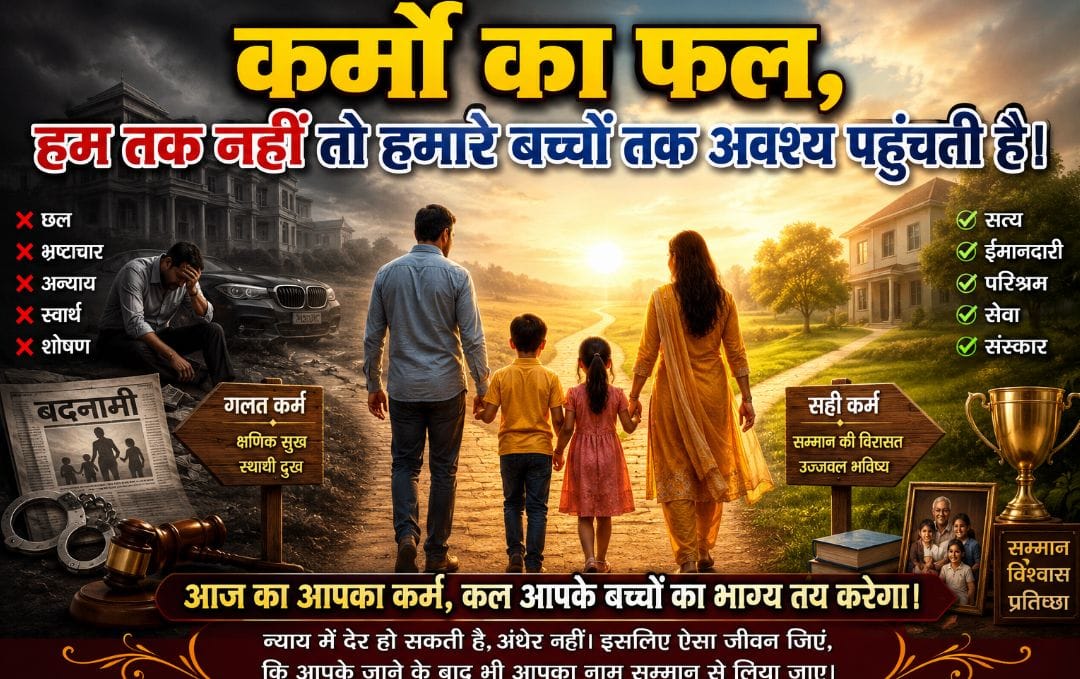 कर्मों का फल, हम तक नहीं तो हमारे बच्चों तक अवश्य पहुंचती है।