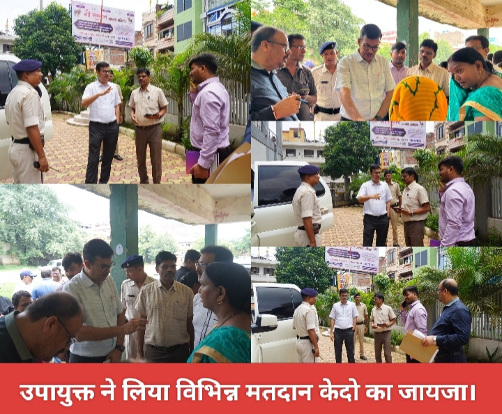 उपायुक्त ने लिया विभिन्न मतदान केन्द्रो का जायजा।